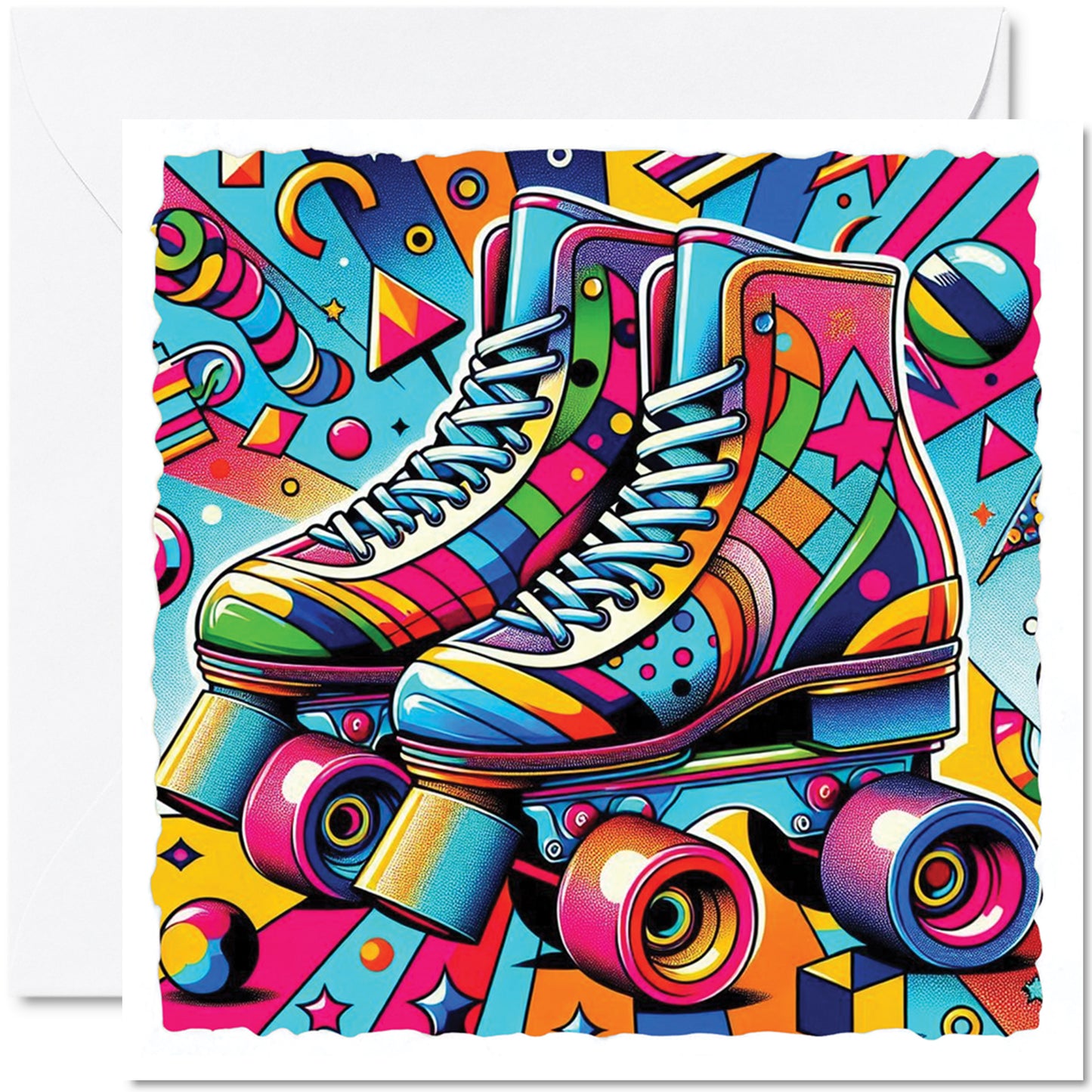 Pop Art Roller Skating Greeting Card (07)