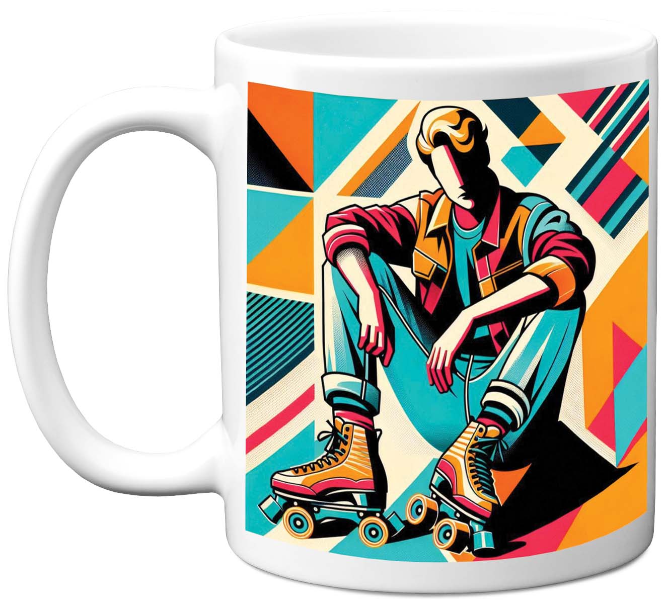 Retro Poster Style Roller Skating Mug (01)