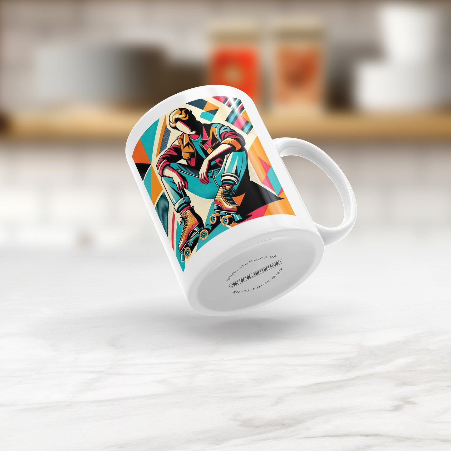 Retro Poster Style Roller Skating Mug (01)