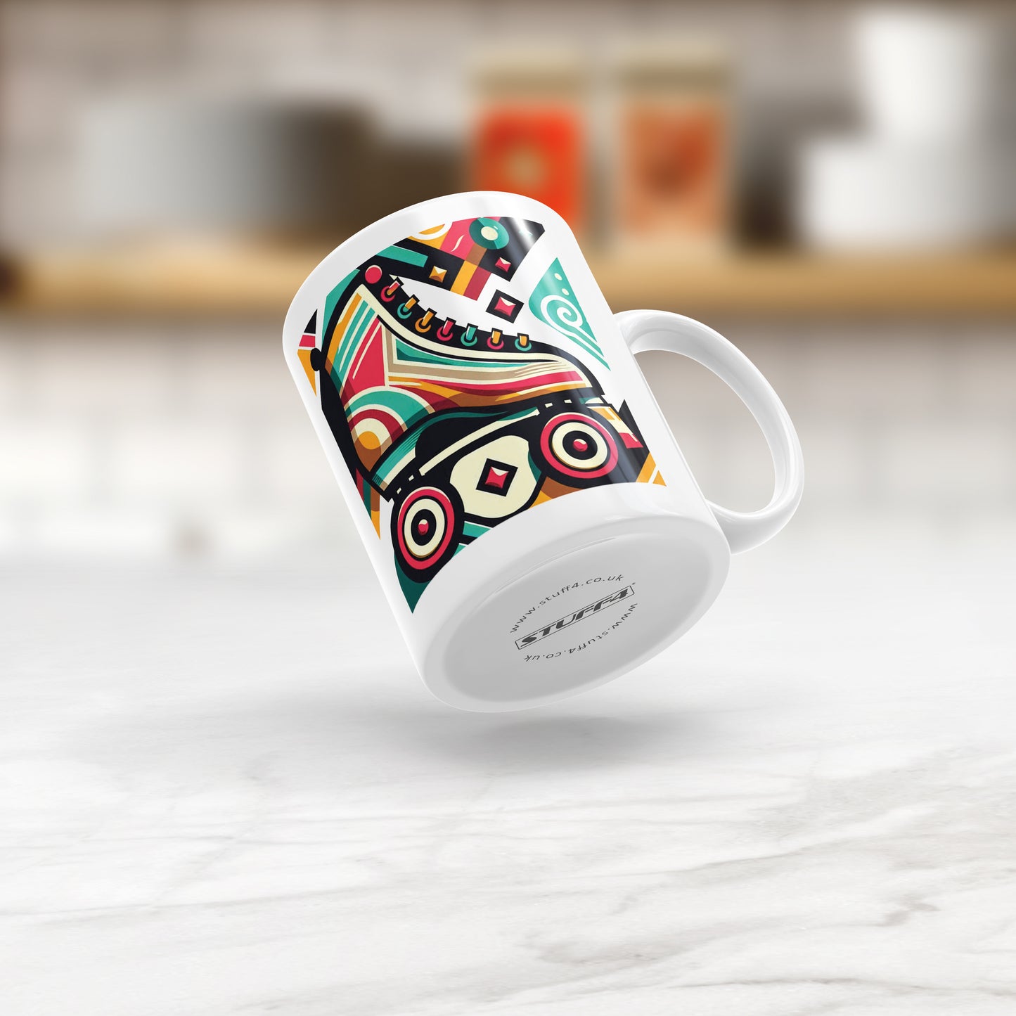 Retro Poster Style Roller Skating Mug (07)