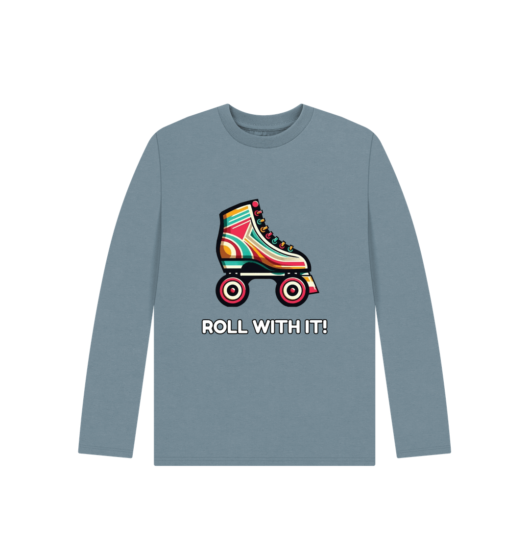 Stone Blue Sample Kids' Organic Long Sleeve T-shirt