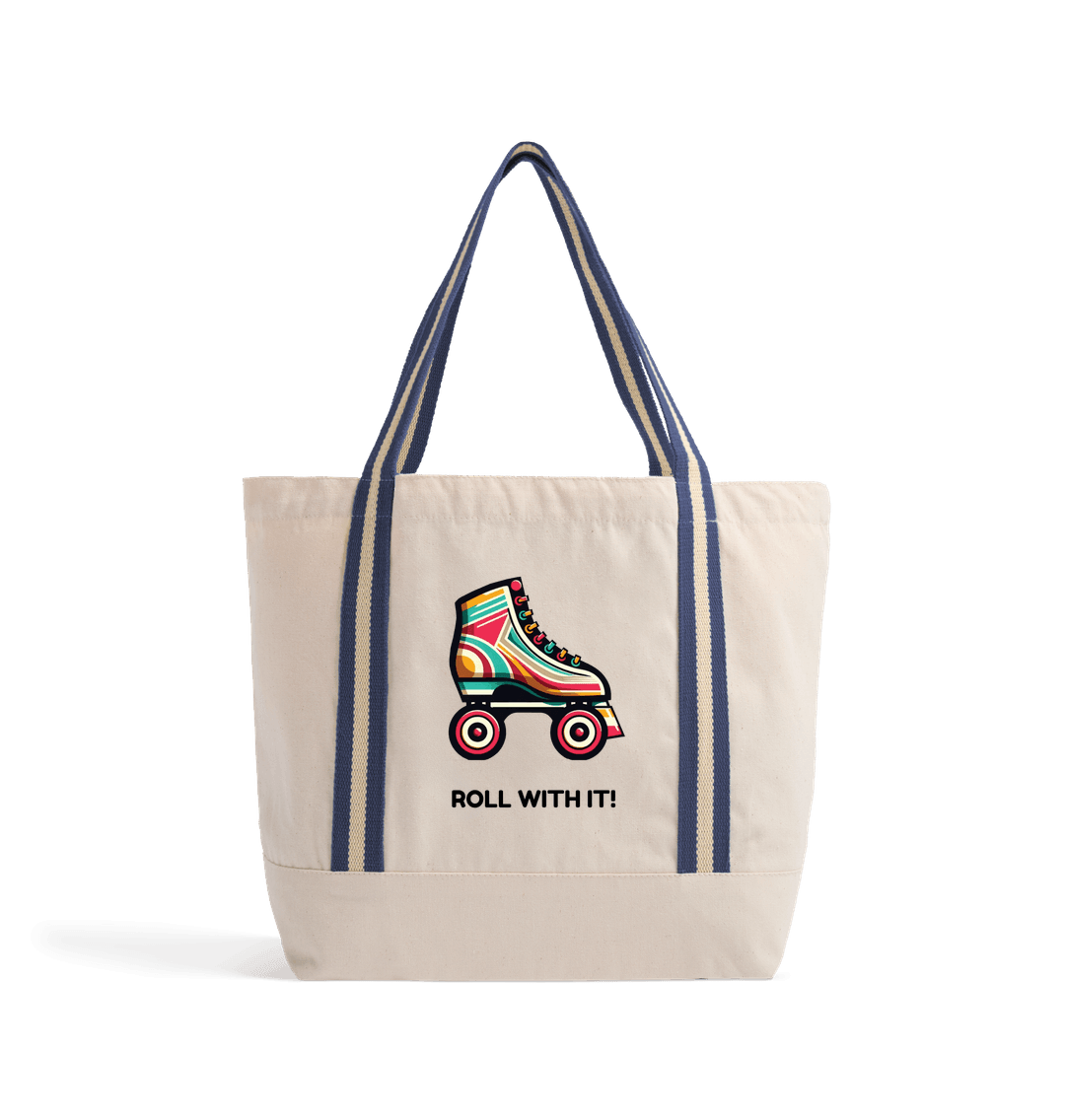 Natural/French Navy Sample Organic Beach Bag