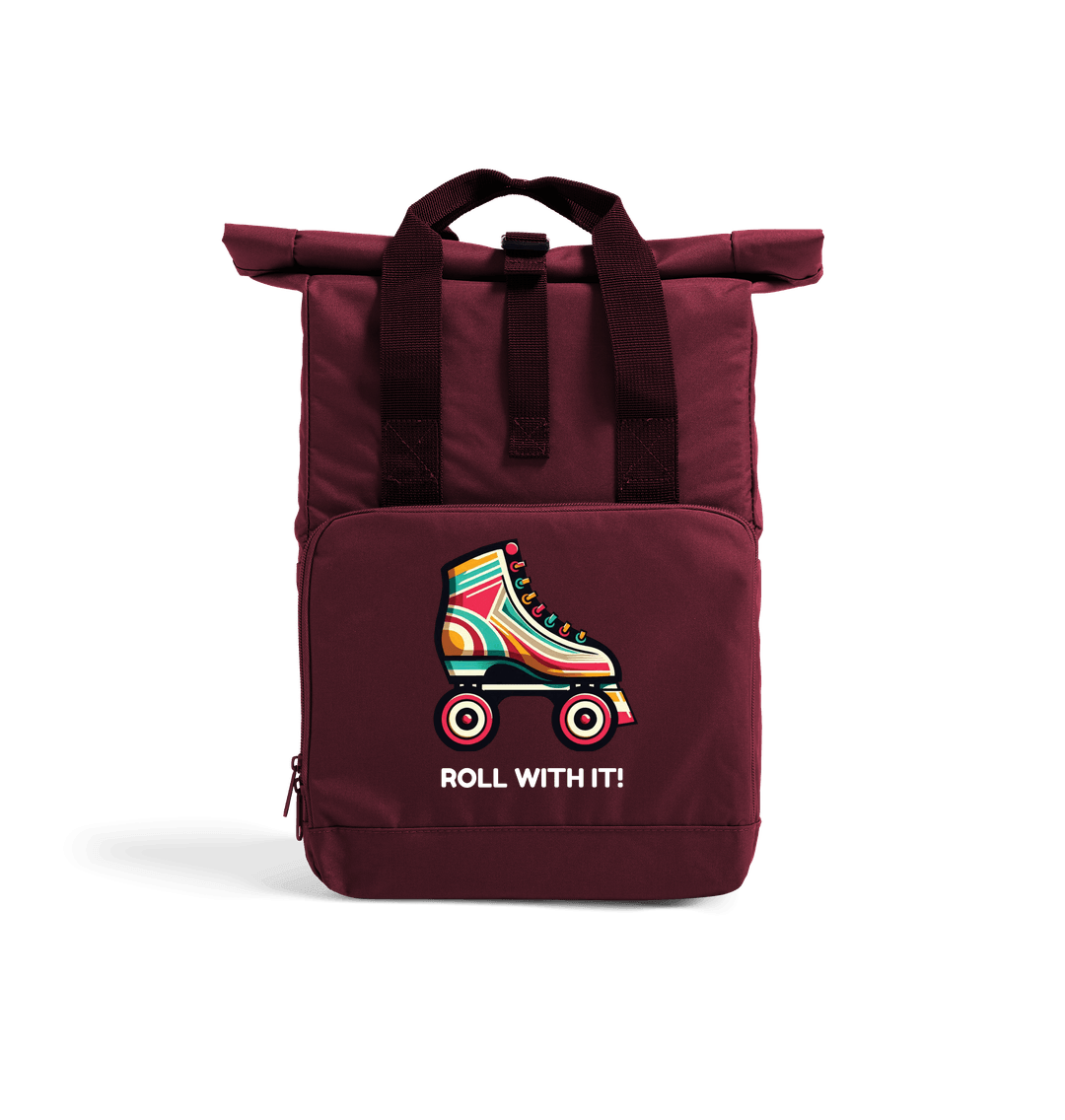 Burgundy Sample Recycled Twin handle Roll-Top Backpack