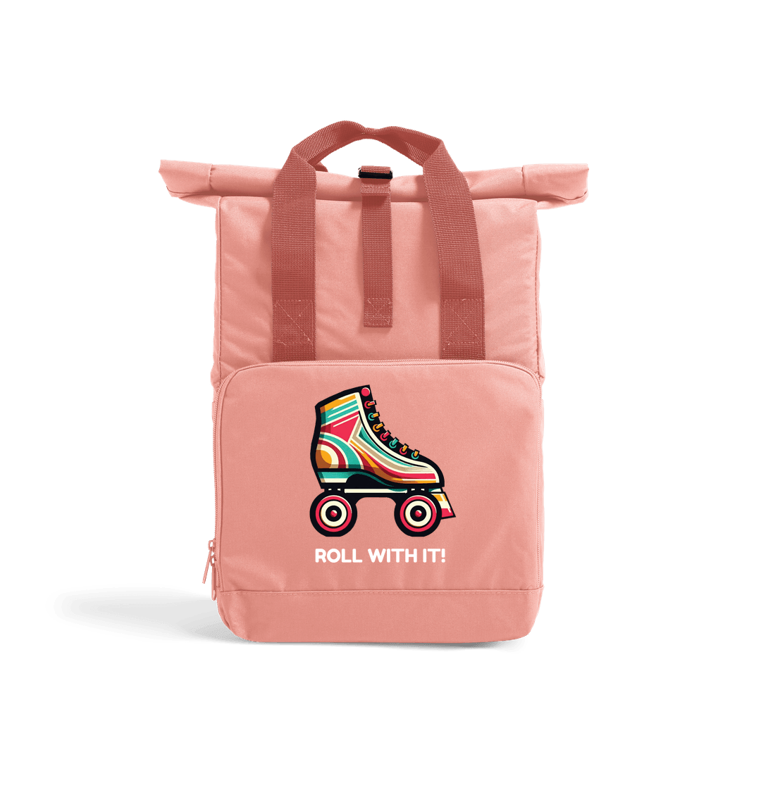 Blush Pink Sample Recycled Twin handle Roll-Top Backpack