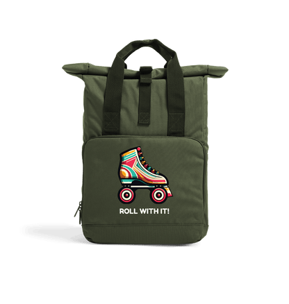 Olive Green Sample Recycled Twin handle Roll-Top Backpack