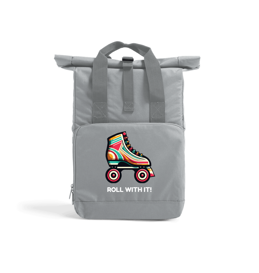 Light Grey Sample Recycled Twin handle Roll-Top Backpack