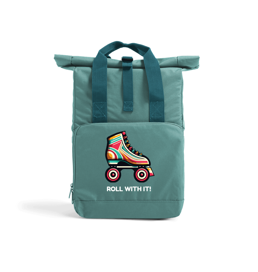 Sage Green Sample Recycled Twin handle Roll-Top Backpack