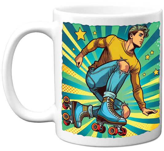 Pop Art Roller Skating Mug (08)