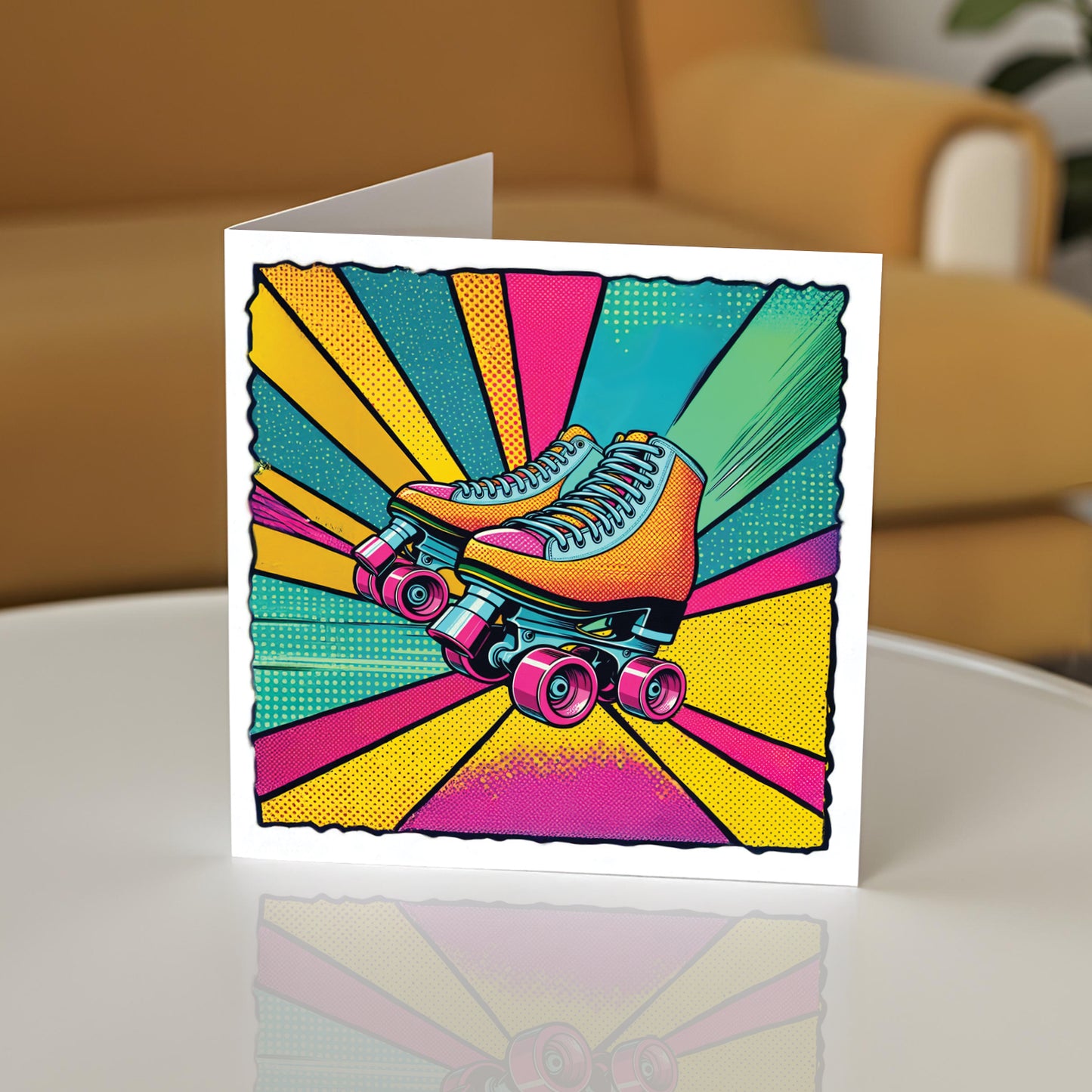 Pop Art Roller Skating Greeting Card (01)