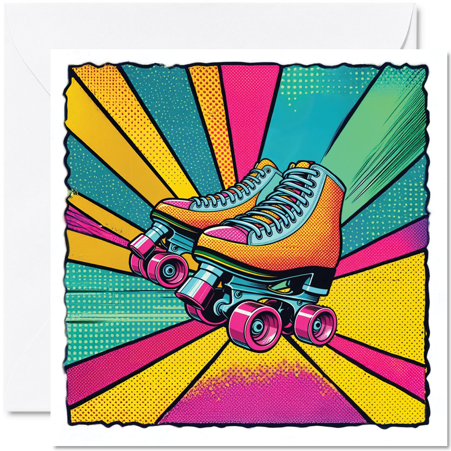 Pop Art Roller Skating Greeting Card (01)