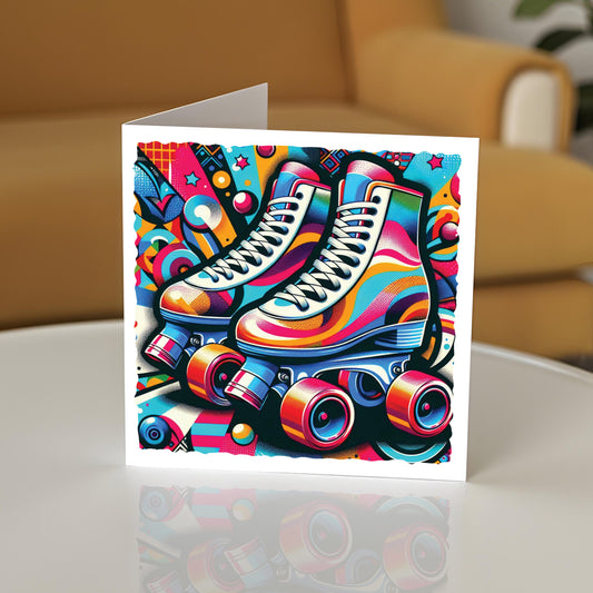 Pop Art Roller Skating Greeting Card (03)