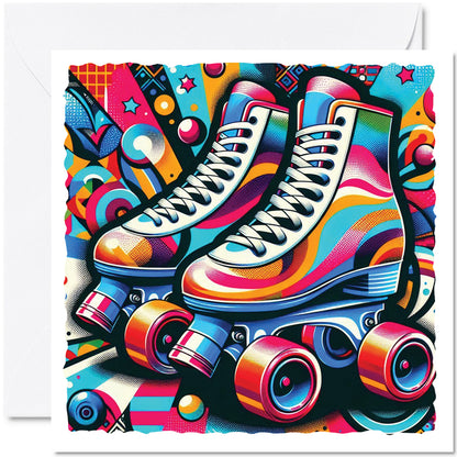 Pop Art Roller Skating Greeting Card (03)