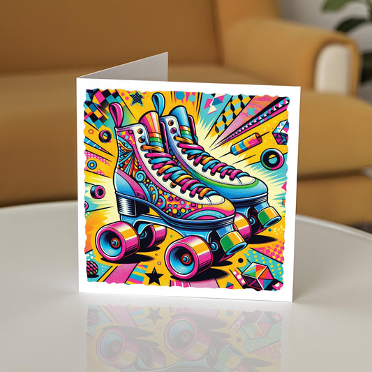 Pop Art Roller Skating Greeting Card (04)