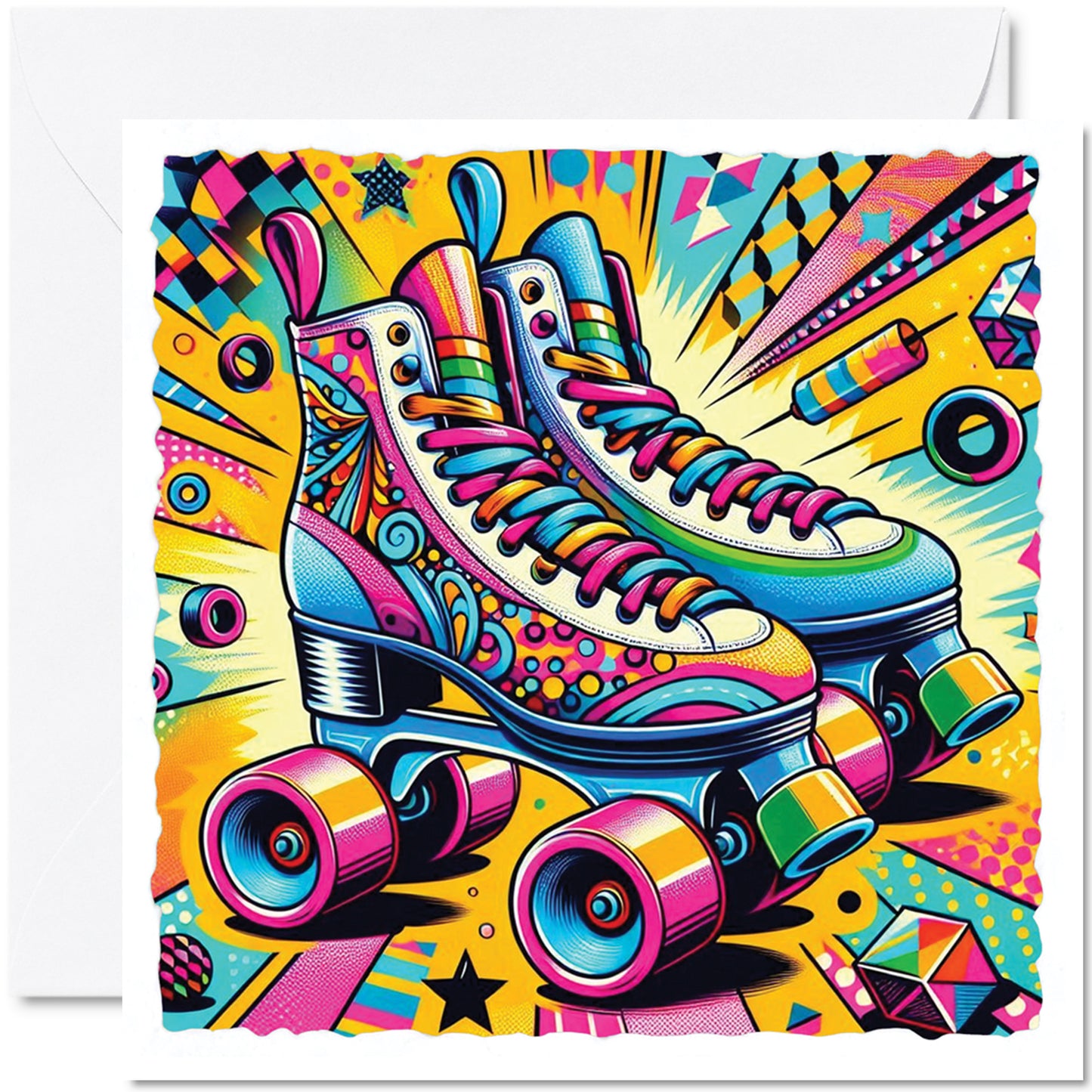 Pop Art Roller Skating Greeting Card (04)