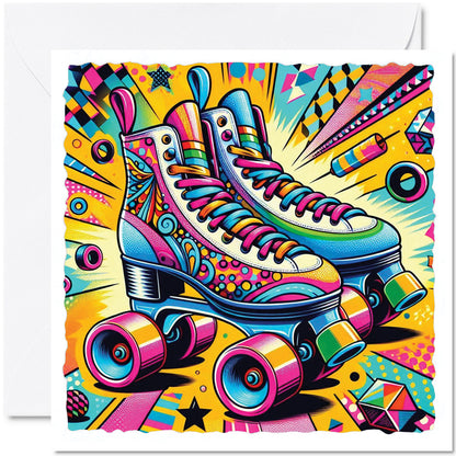 Pop Art Roller Skating Greeting Card (04)