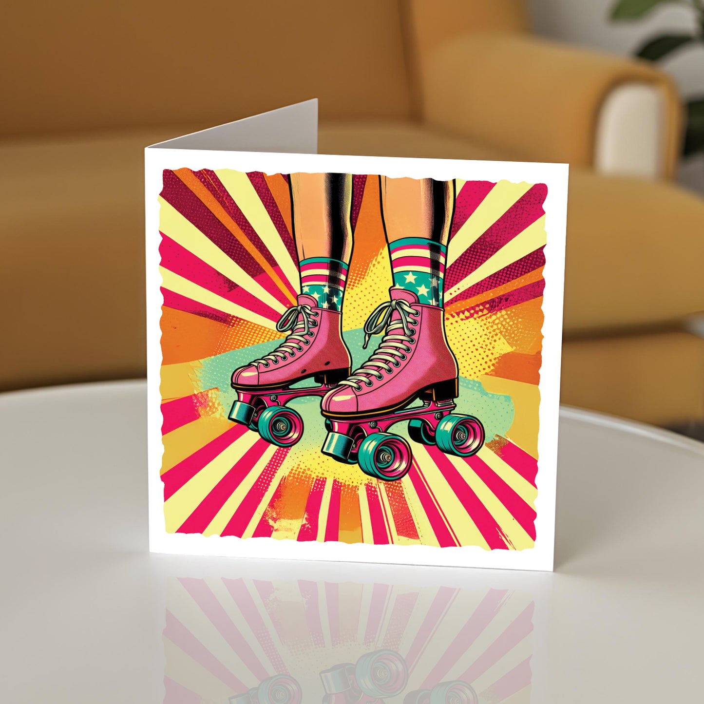 Pop Art Roller Skating Greeting Card (05)