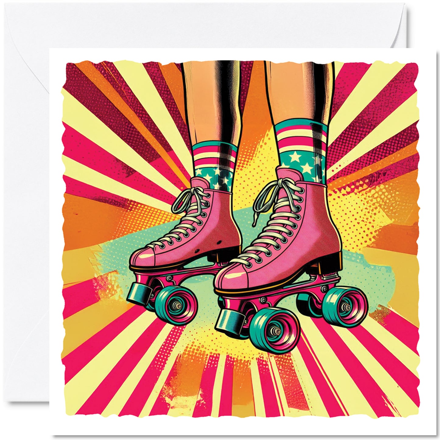 Pop Art Roller Skating Greeting Card (05)