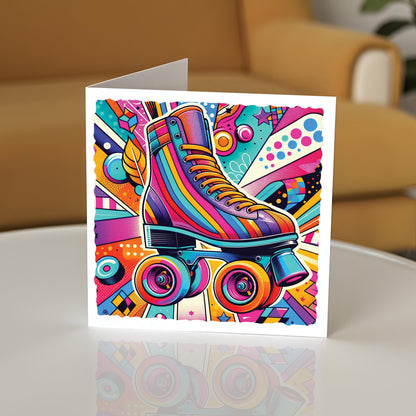 Pop Art Roller Skating Greeting Card (06)