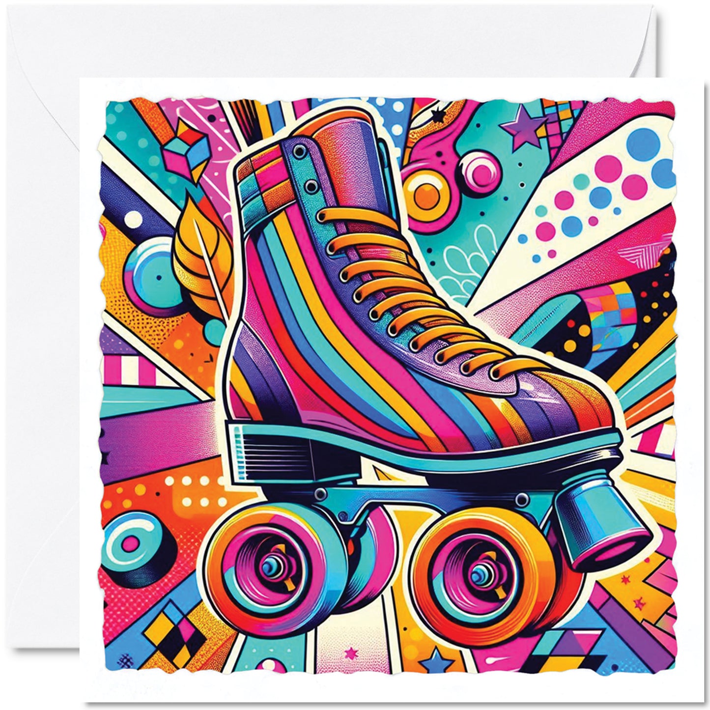 Pop Art Roller Skating Greeting Card (06)