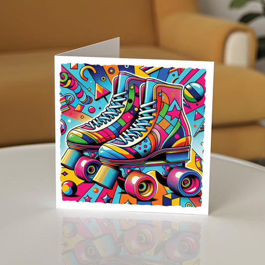 Pop Art Roller Skating Greeting Card (07)