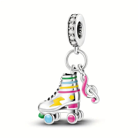 Roller Skate Charm with Music Note