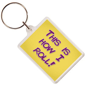 Pop Art Roller Skating Keyring (01)