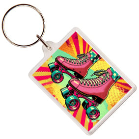 Pop Art Roller Skating Keyring (05)