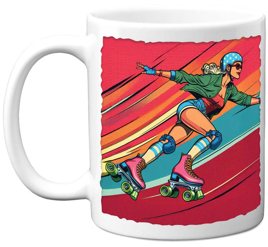 Pop Art Roller Skating Mug (02)