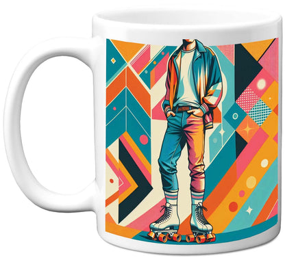 Retro Poster Style Roller Skating Mug (02)