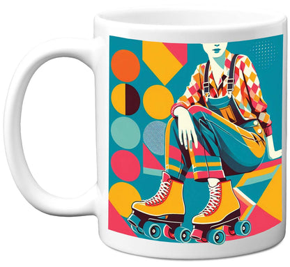 Retro Poster Style Roller Skating Mug (03)