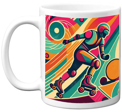 Retro Poster Style Roller Skating Mug (04)