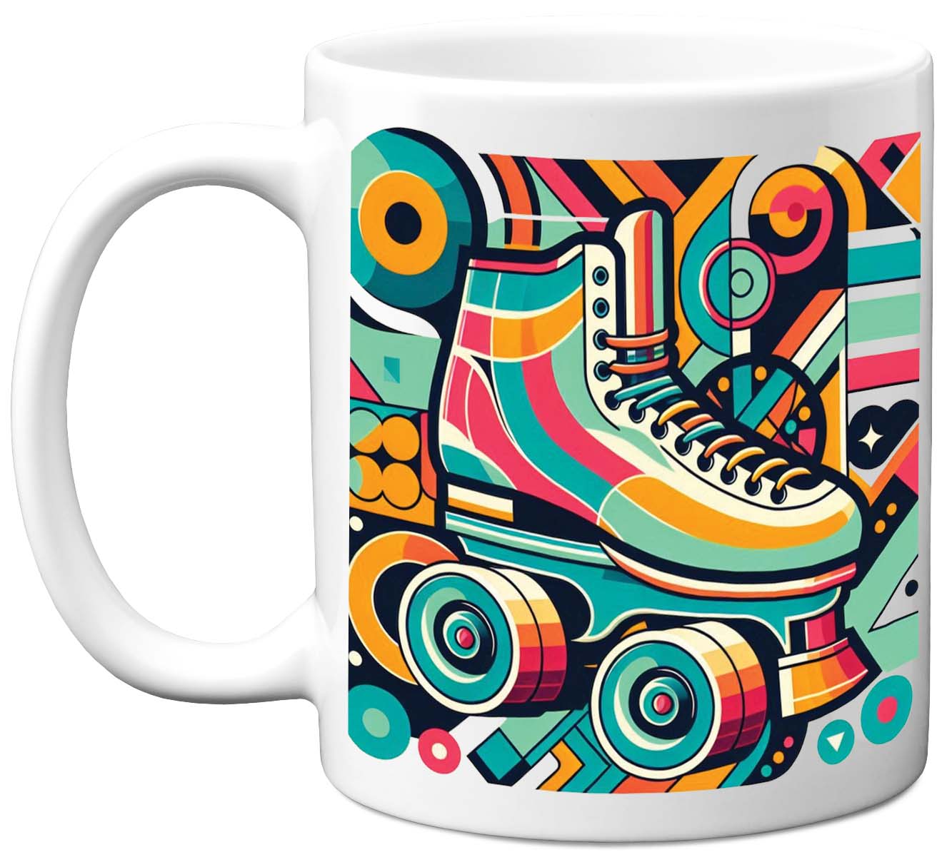 Retro Poster Style Roller Skating Mug (05)