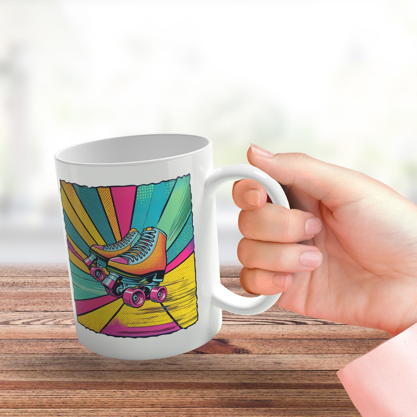 Pop Art Roller Skating Mug (01)