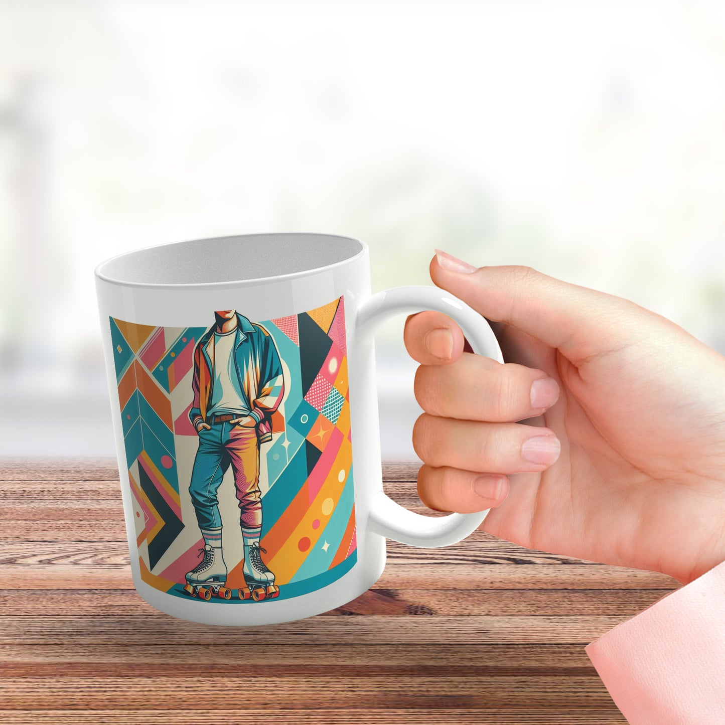 Retro Poster Style Roller Skating Mug (02)