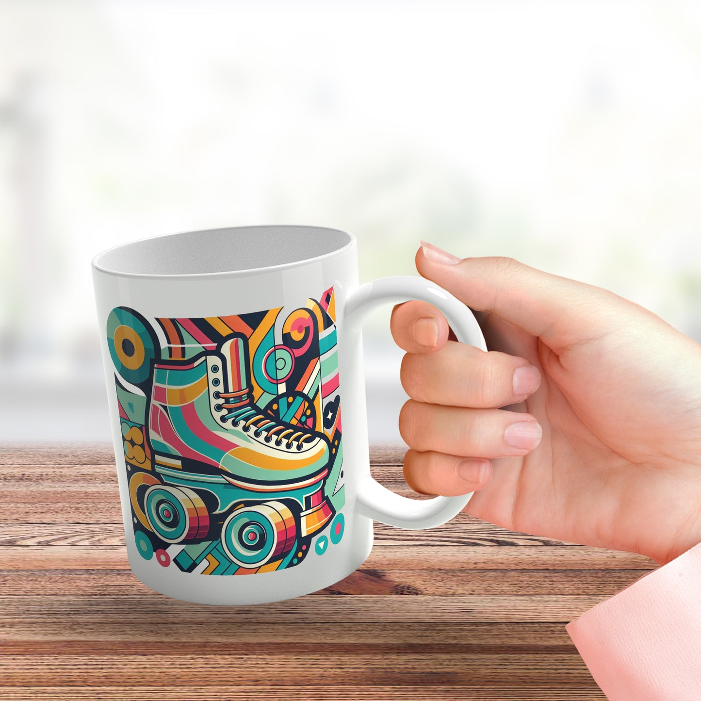 Retro Poster Style Roller Skating Mug (05)