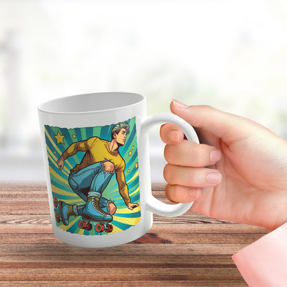 Pop Art Roller Skating Mug (08)