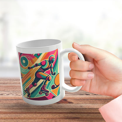 Retro Poster Style Roller Skating Mug (04)