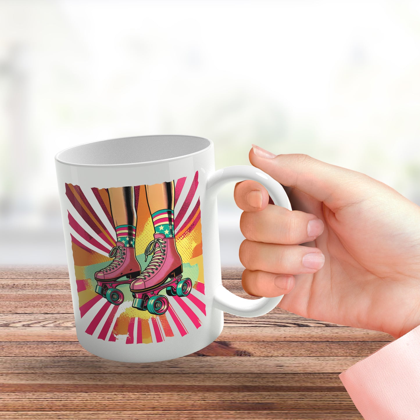 Pop Art Roller Skating Mug (05)