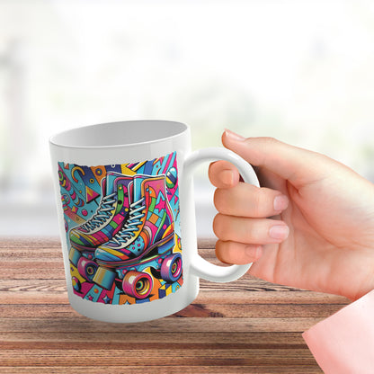Pop Art Roller Skating Mug (07)