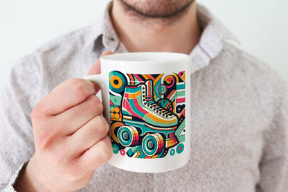 Retro Poster Style Roller Skating Mug (05)