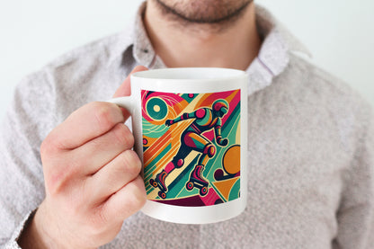 Retro Poster Style Roller Skating Mug (04)