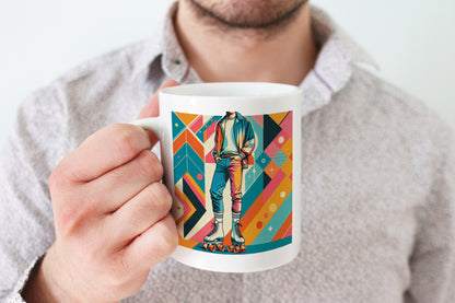 Retro Poster Style Roller Skating Mug (02)