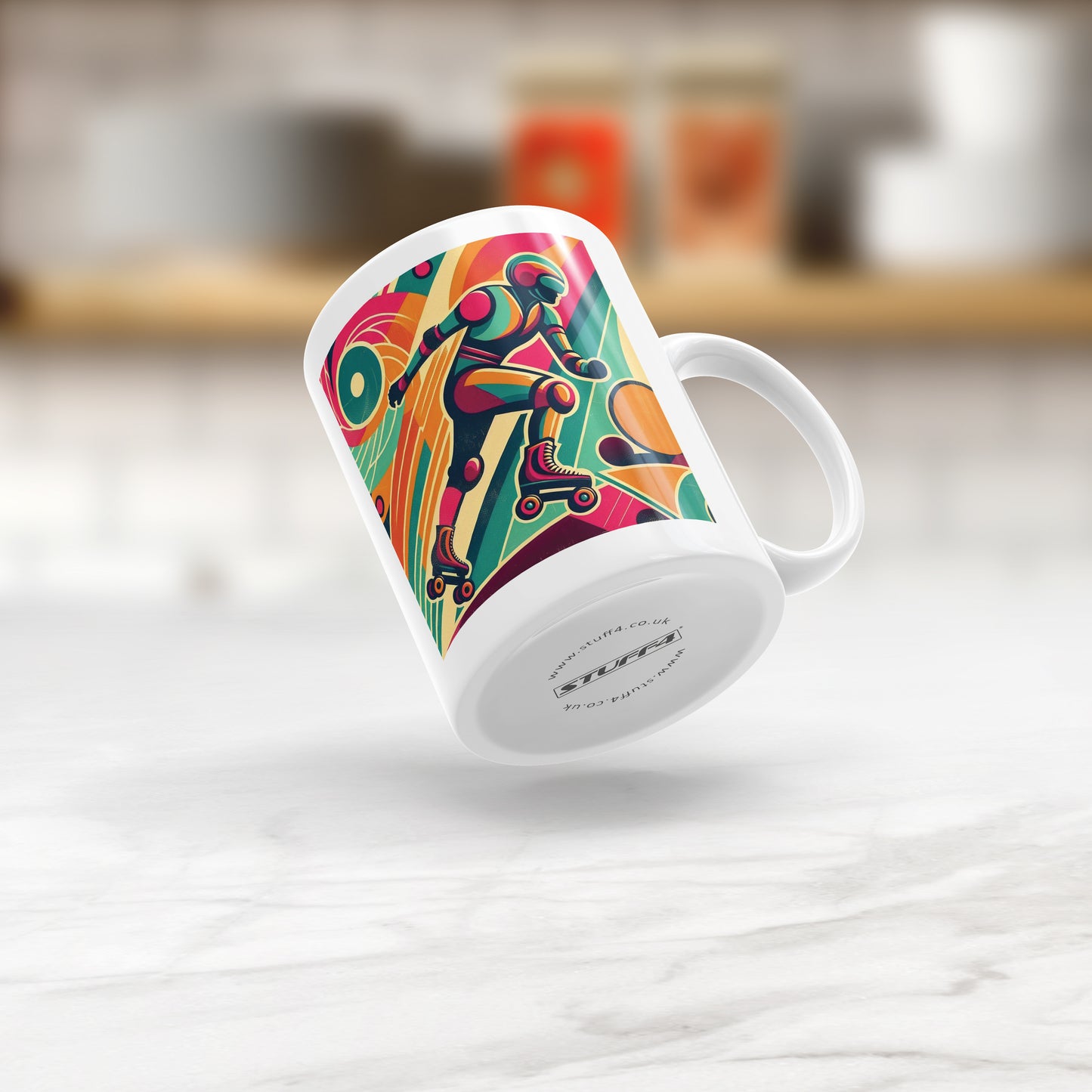 Retro Poster Style Roller Skating Mug (04)