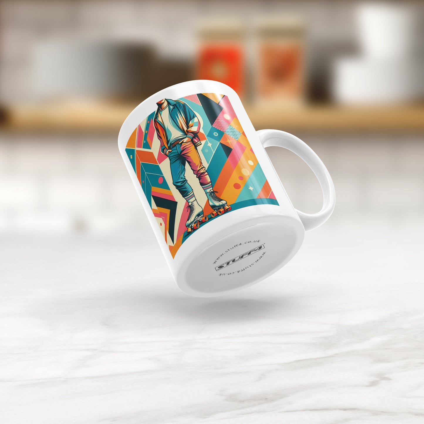 Retro Poster Style Roller Skating Mug (02)