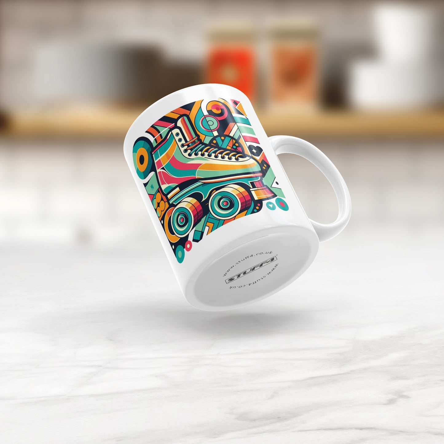 Retro Poster Style Roller Skating Mug (05)