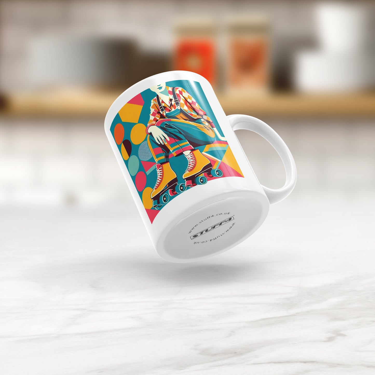 Retro Poster Style Roller Skating Mug (03)