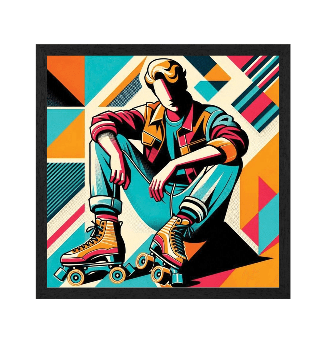 Black Frame Sample Square Art Print