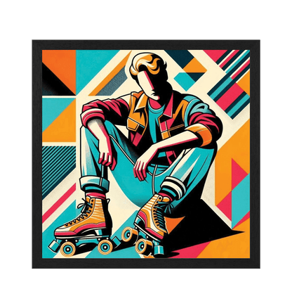 Black Frame Sample Square Art Print