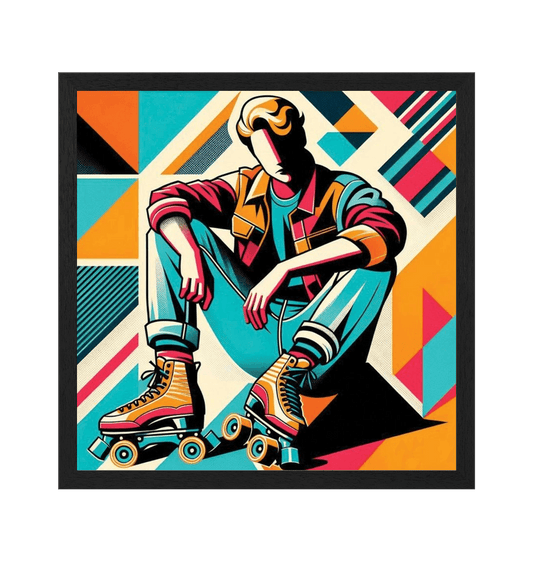 Black Frame Sample Square Art Print