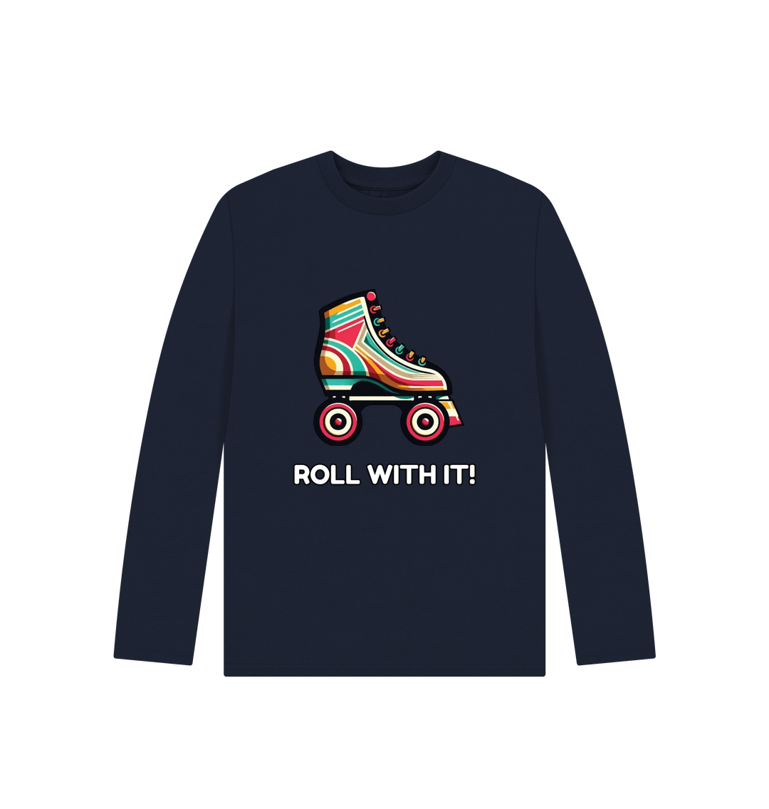 Navy Blue Sample Kids' Organic Long Sleeve T-shirt